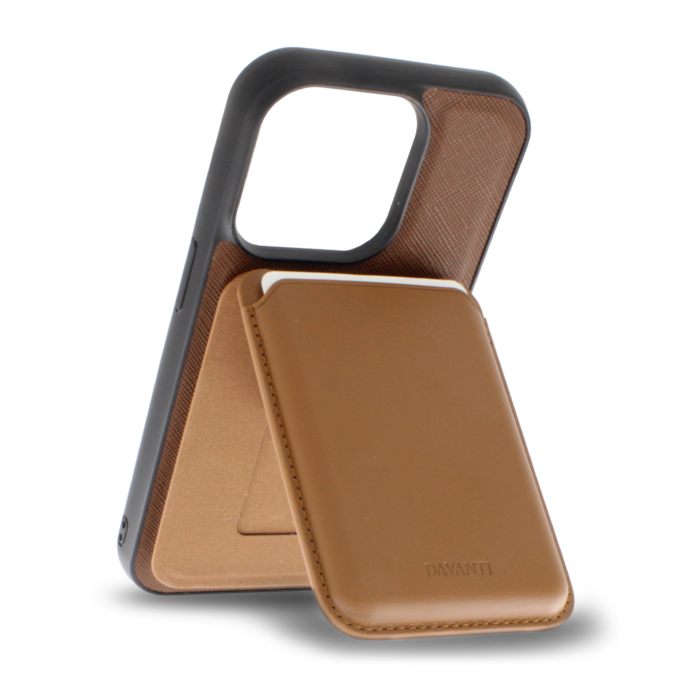 Tarjetero/Billetera Magnética para iPhone Café
