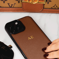 Estuche Saffiano Café